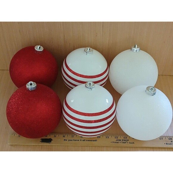 LARGE JUMBO 6 Inch Round Shatter Proof GIANT Christmas Ball Ornaments Holiday - Picture 7 of 10